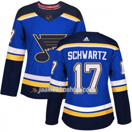 Nainen NHL St. Louis Blues Pelipaita Jaden Schwartz 17 Adidas 2017-2018 Sininen Authentic